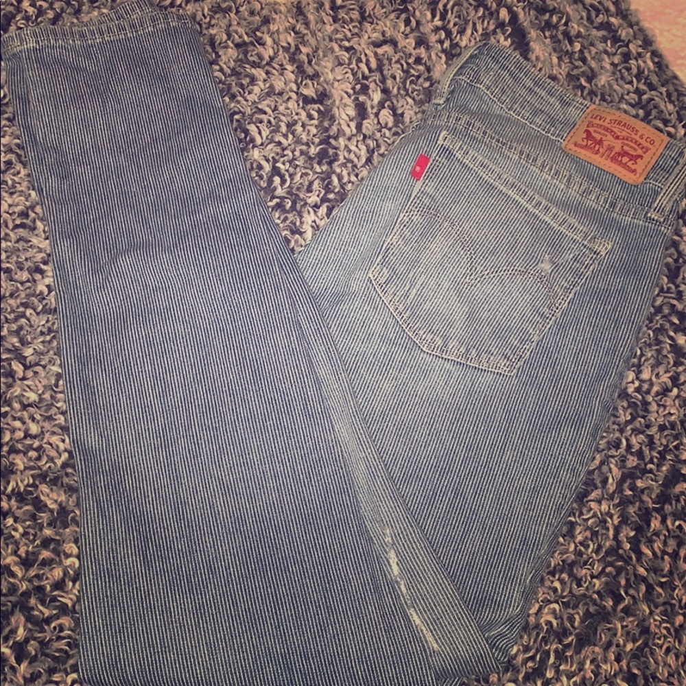 Levi’s 711 Skinny Railroad Striped Jeans